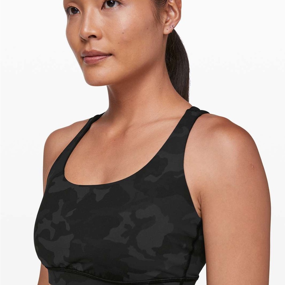 Lululemon Energy Bra/SportsBra in Incognito Camo Multi Grey Size 4